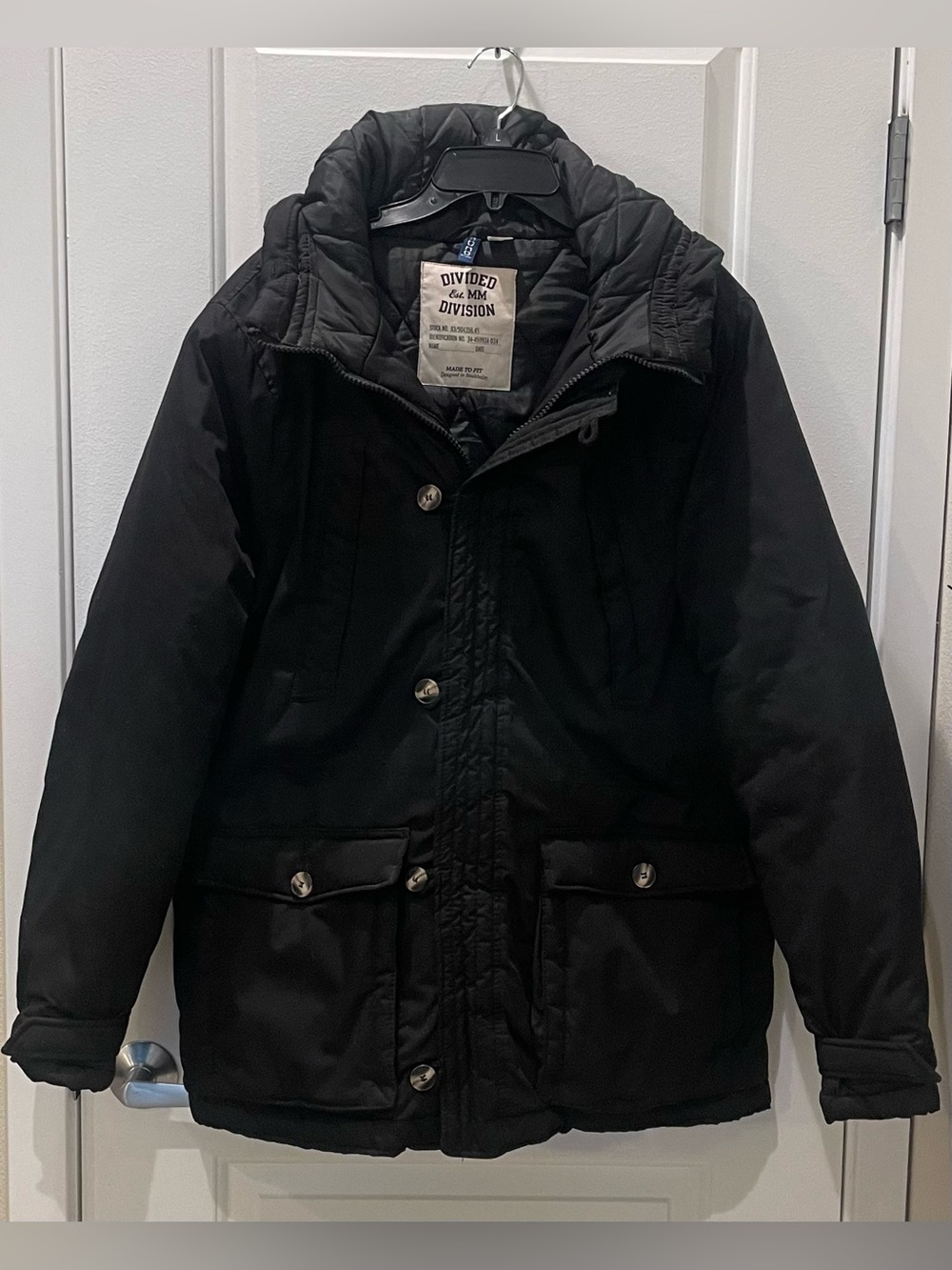 Divided By H&M Black Puffer Winter Jacket Men/Women